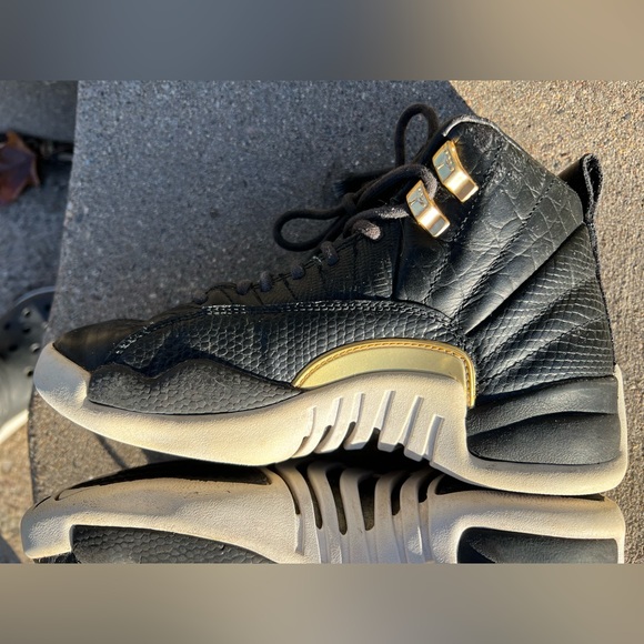 🏀 🐲☑️Nike Air Jordan XII / 12 | Retro Reptile 2019 | Midnight Black Gold White - Picture 10 of 16
